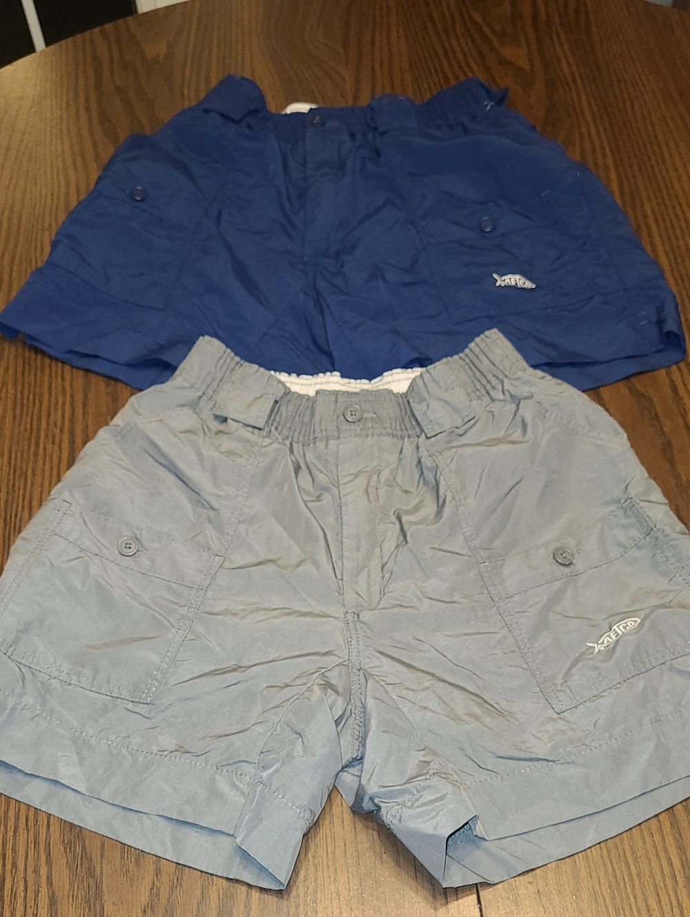 AFTCO Blue and Green/ Gray Cargo Shorts Pair Mens Size 30